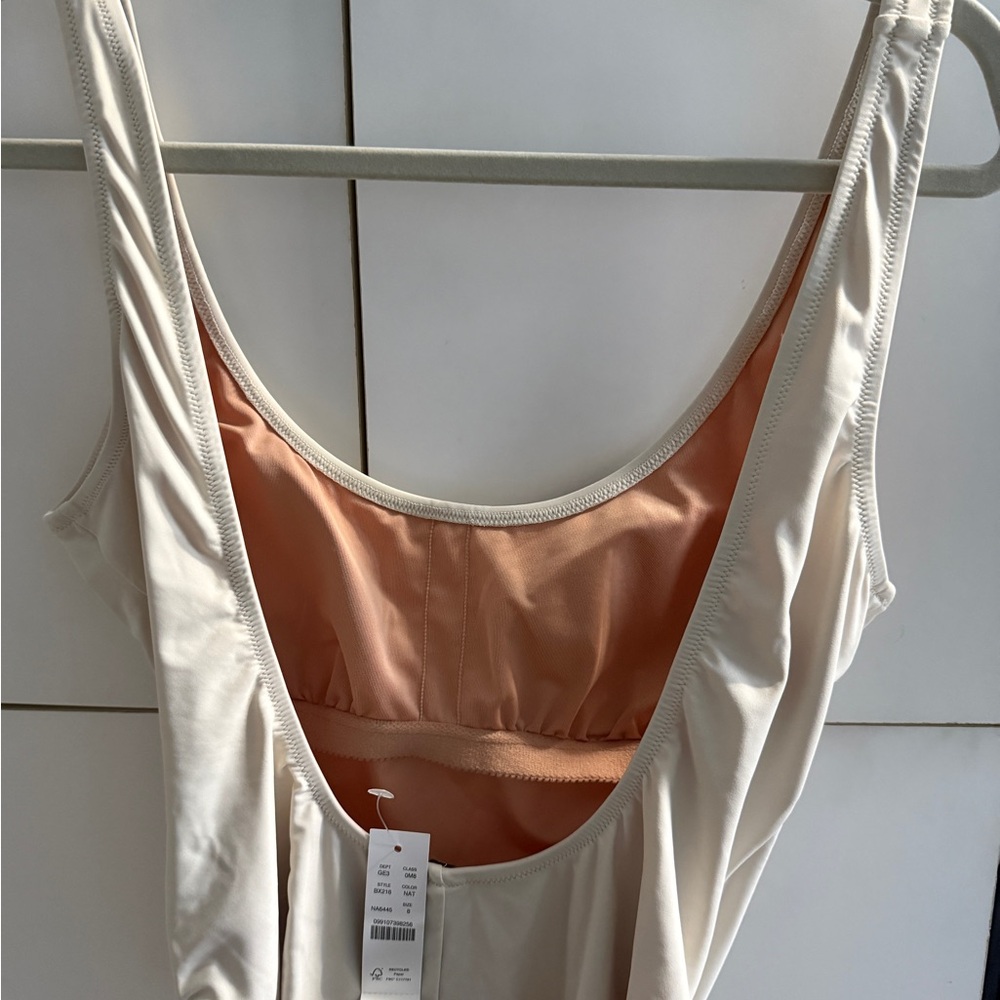 J. Crew Cream Heritage Scoopback Size 8 One-Piece Swimsuit - Picture 4 of 4